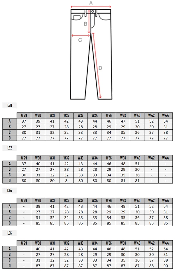 lacerate cipo baxx farkut  musta size table 