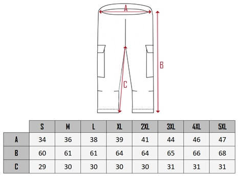  bermuda shorts size chart