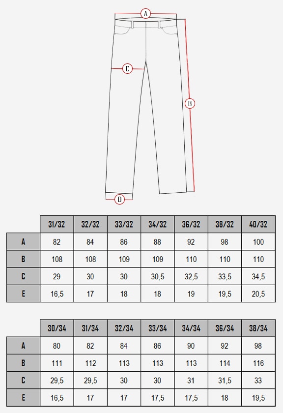 Road king size chart