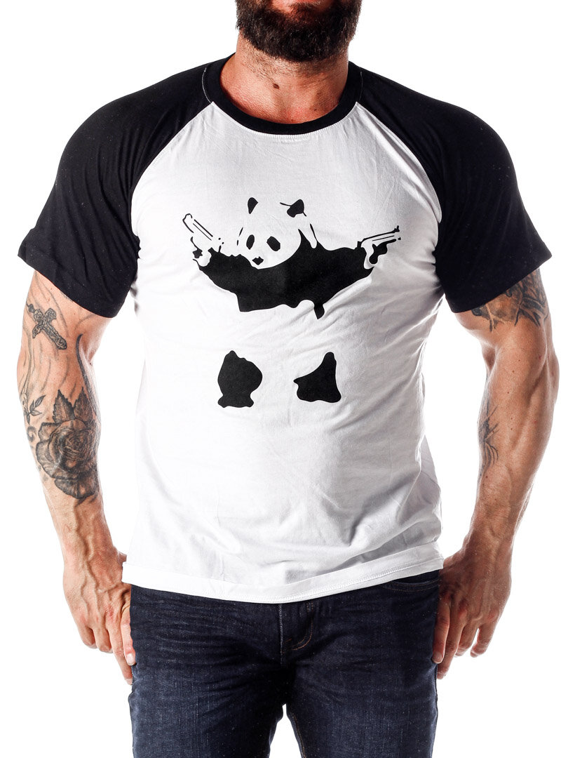Banksy´s Graffiti Panda T-paita - Valkoinen/Musta