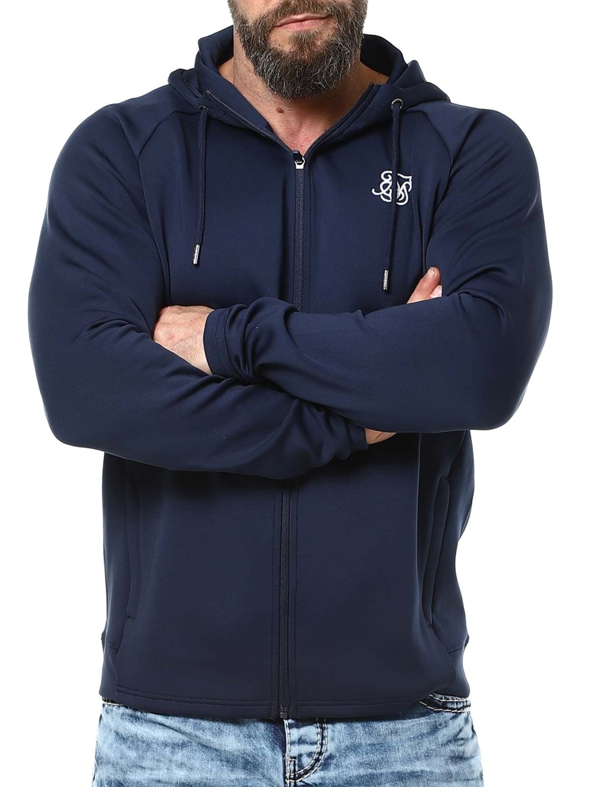 Essentials Full Zip SikSilk Hoodie Blue Lars_5.jpg