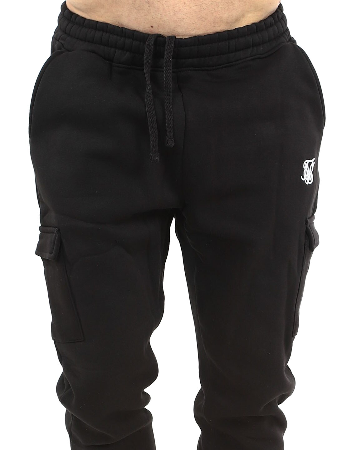 Essentials SikSilk Cargo Sweatpants - BLACK_4.jpg