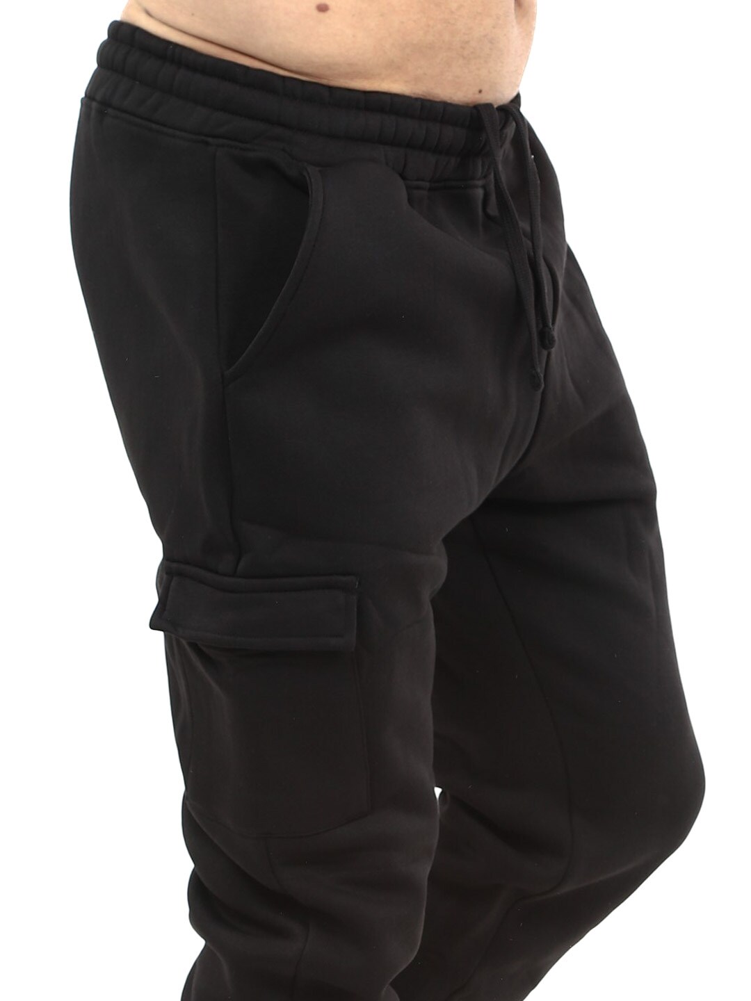 Essentials SikSilk Cargo Sweatpants - BLACK_5.jpg