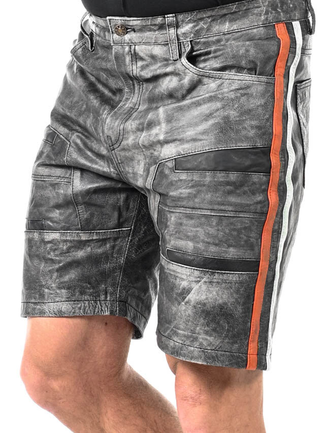 RD Steel Real Leather Shortsit - Tummanharmaa