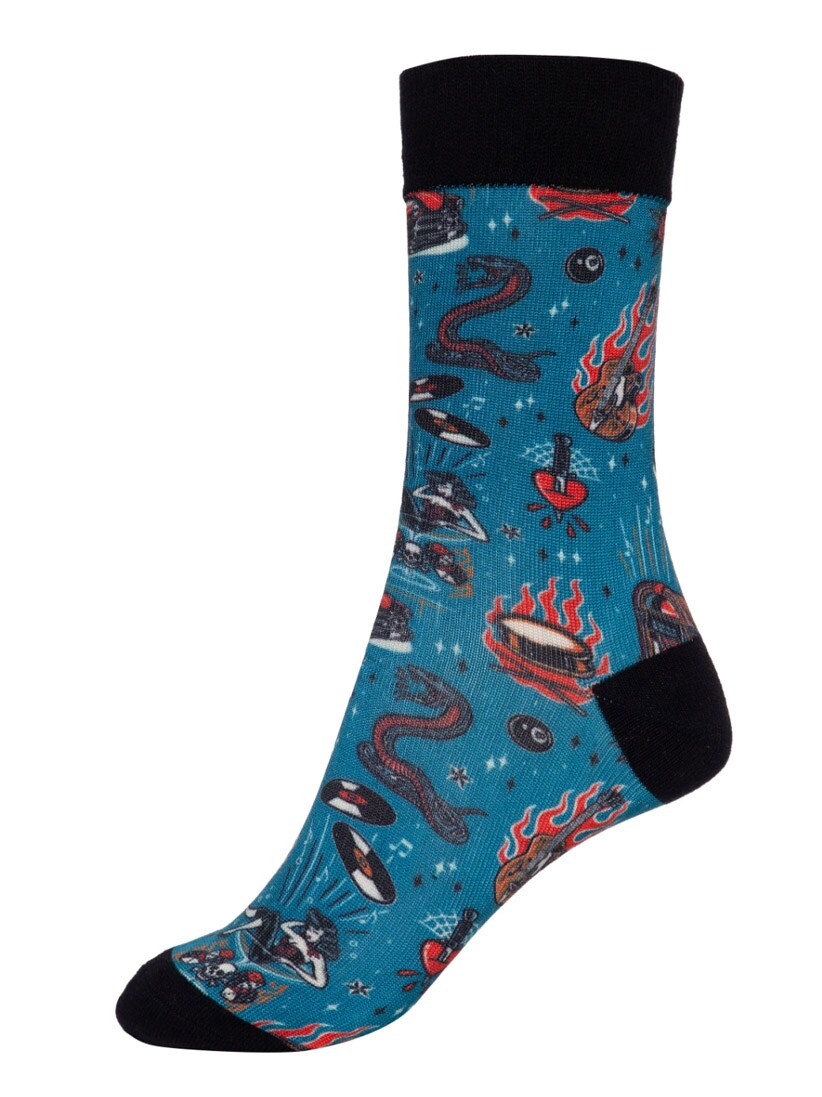 KKI5S002 King Kerosin Rock N Roll socks blue 1.jpg