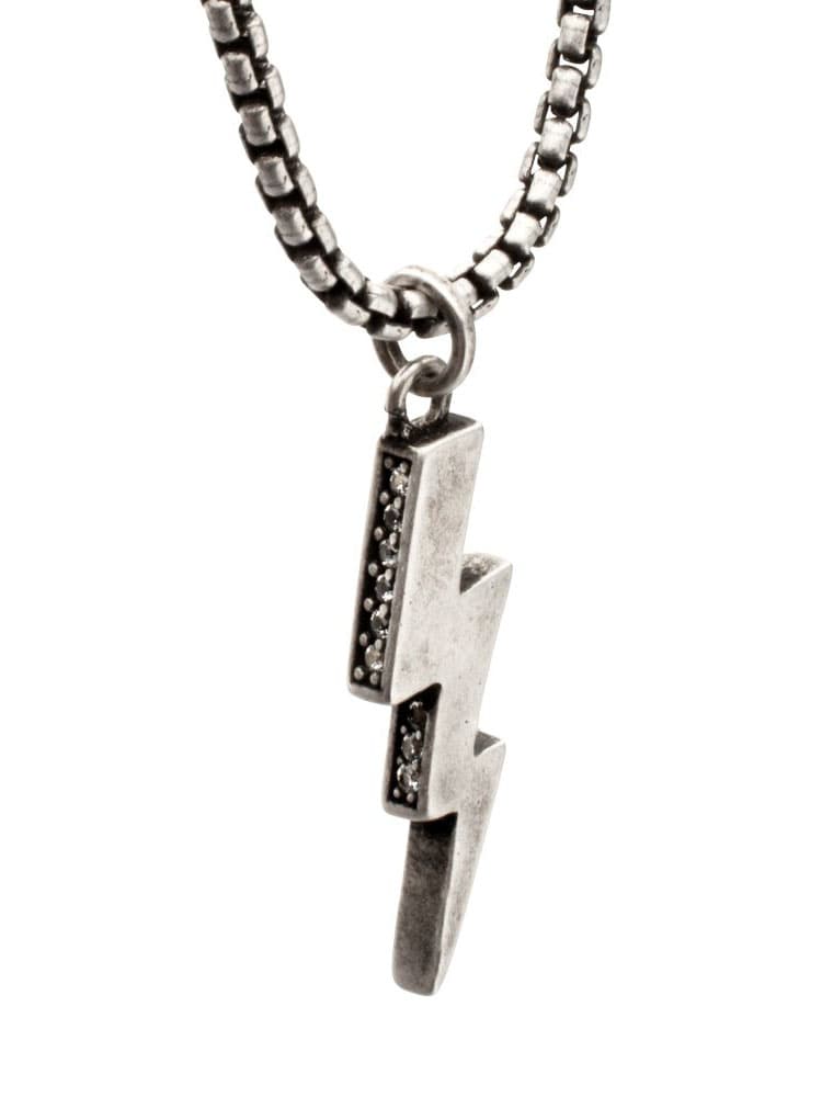 Lightning Bolt Pendant Inox Halsband - Silver3.jpg