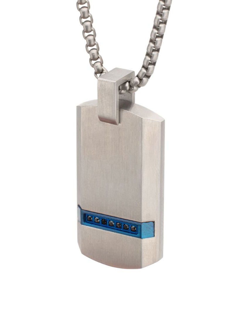 Ocean Steed Beveled Strip Inox Halsband - Silver 1.jpg