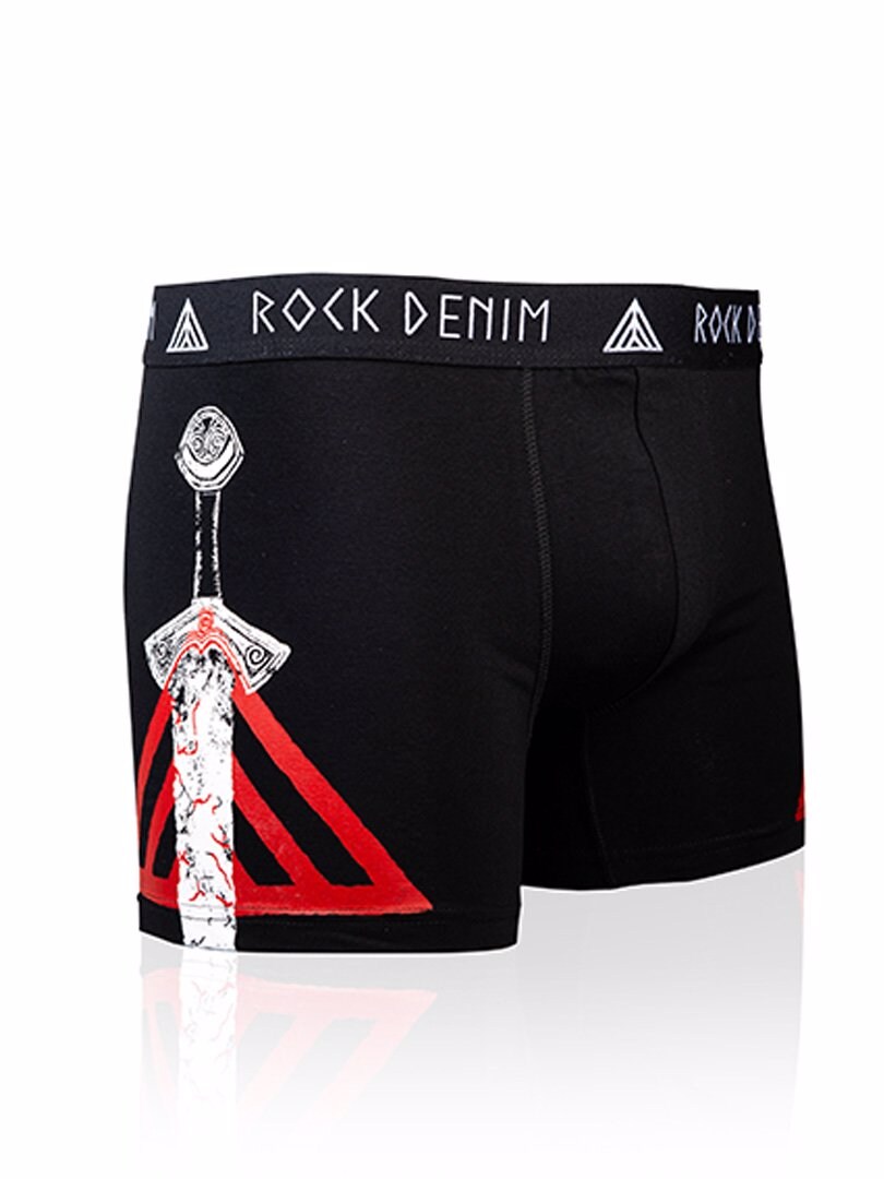 4-pack RockDenim Viking Sword Bokserit - Musta