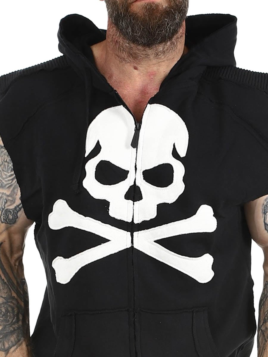White Skull Wornstar Sleeveless Hoodie Black_1.jpg