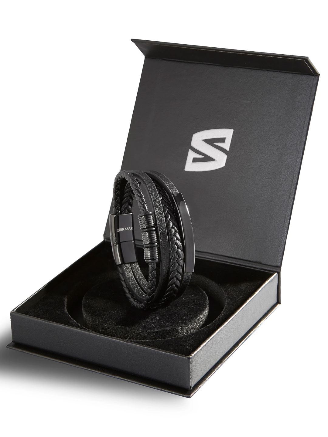 X-B042-black Serasar Brave Leather Armband 1.jpg