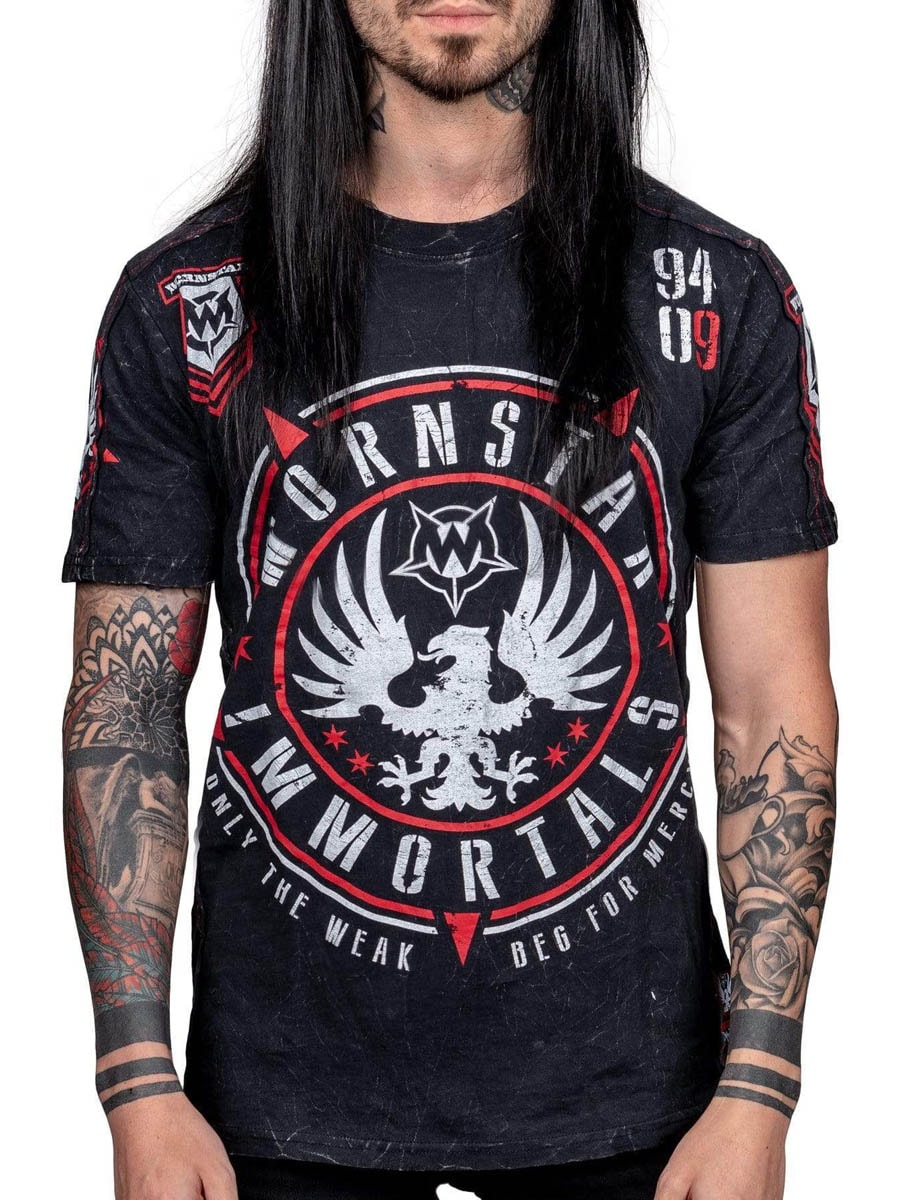 black Immortals Eagle Wornstar T-shirt Black.jpg
